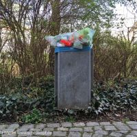 Hausmüll in Grünanlage